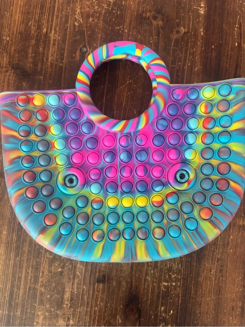 Multicolor Kids Pop-It Bubble Handbag with Round Handle